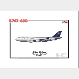 Boeing B747-400 - China Airlines "Skyteam Colours" (Art Print) Posters and Art